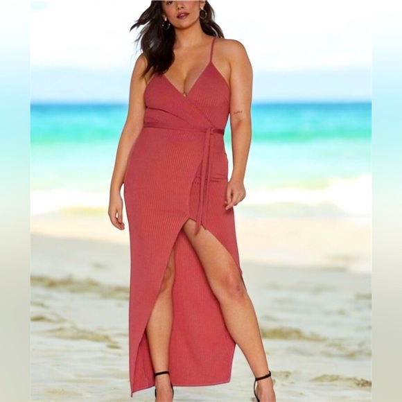 Nasty Gal Dresses & Skirts - NEW Ribbed Wrap Dress